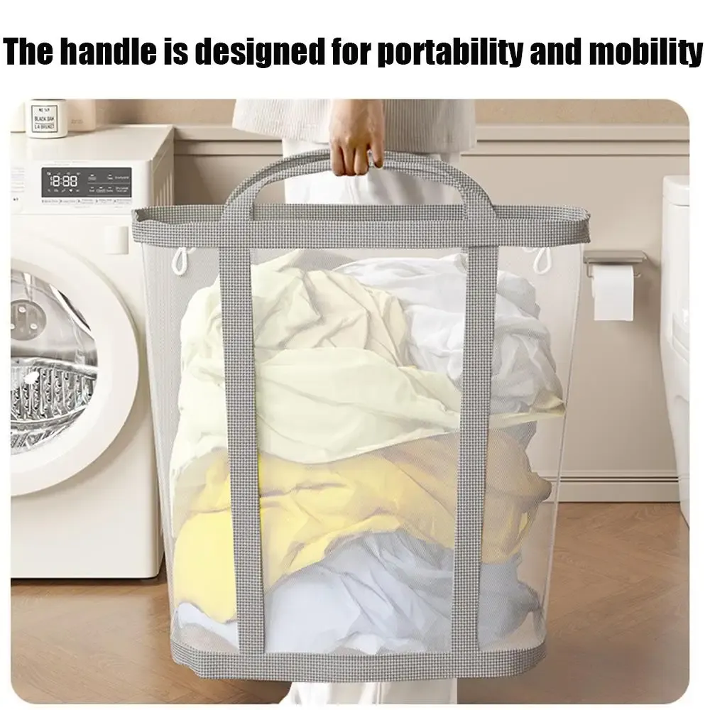 Panier à linge pliant avec poignée, rangement pour salle de bain 2