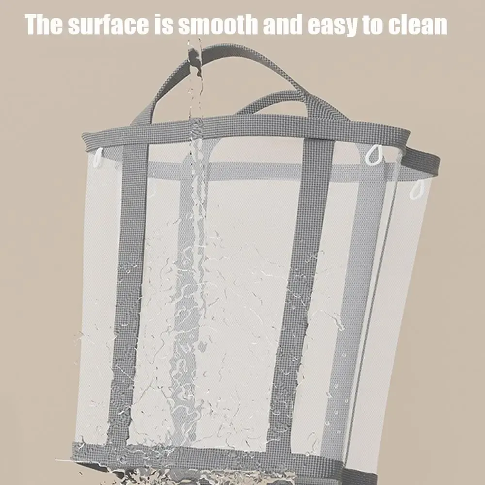 Panier à linge pliant avec poignée, rangement pour salle de bain 4