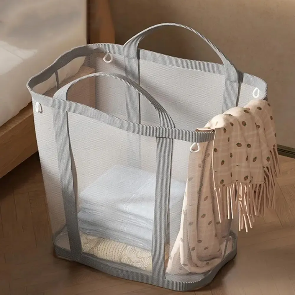 Panier à linge pliant avec poignée, rangement pour salle de bain 5