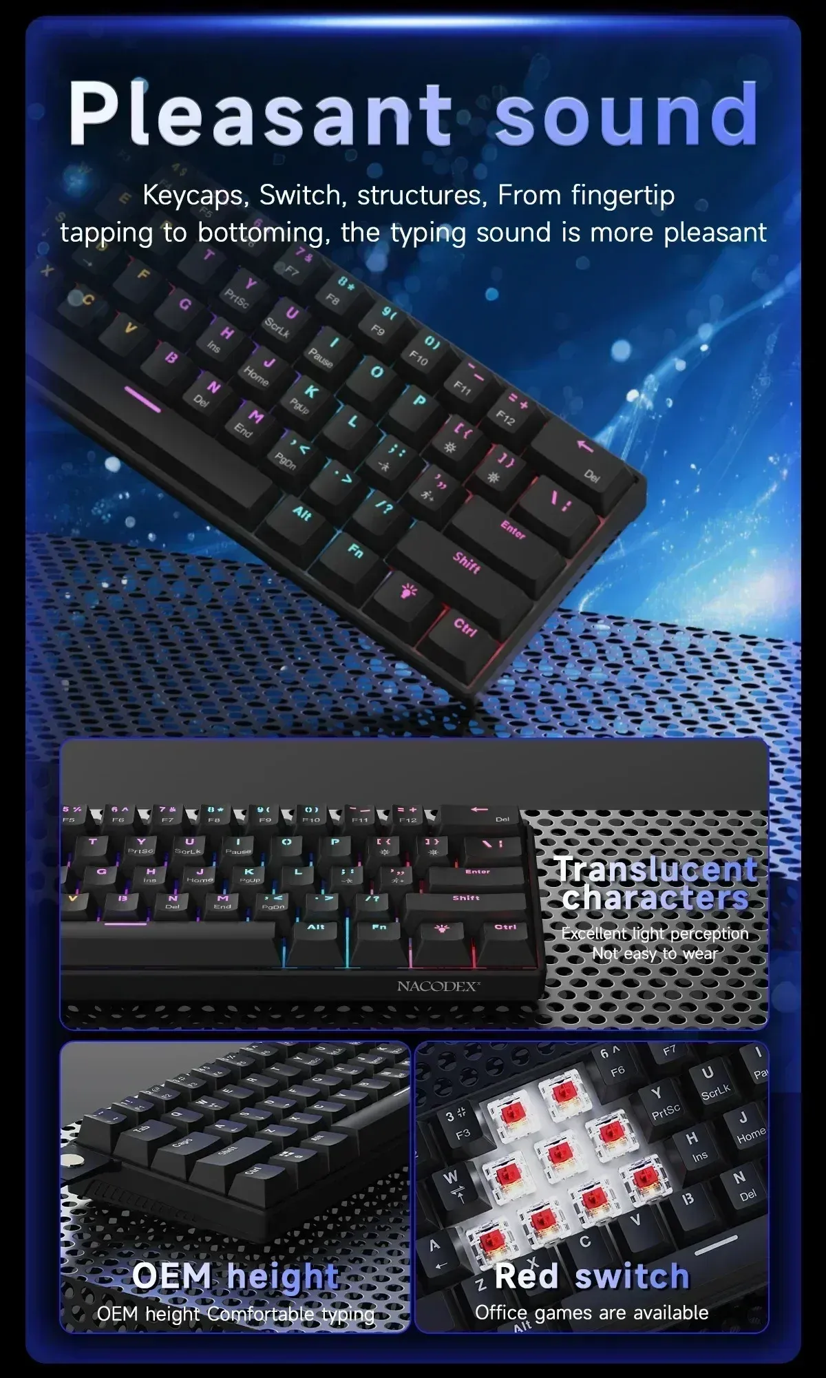 Clavier AJAZZ NK61 en situation de jeu