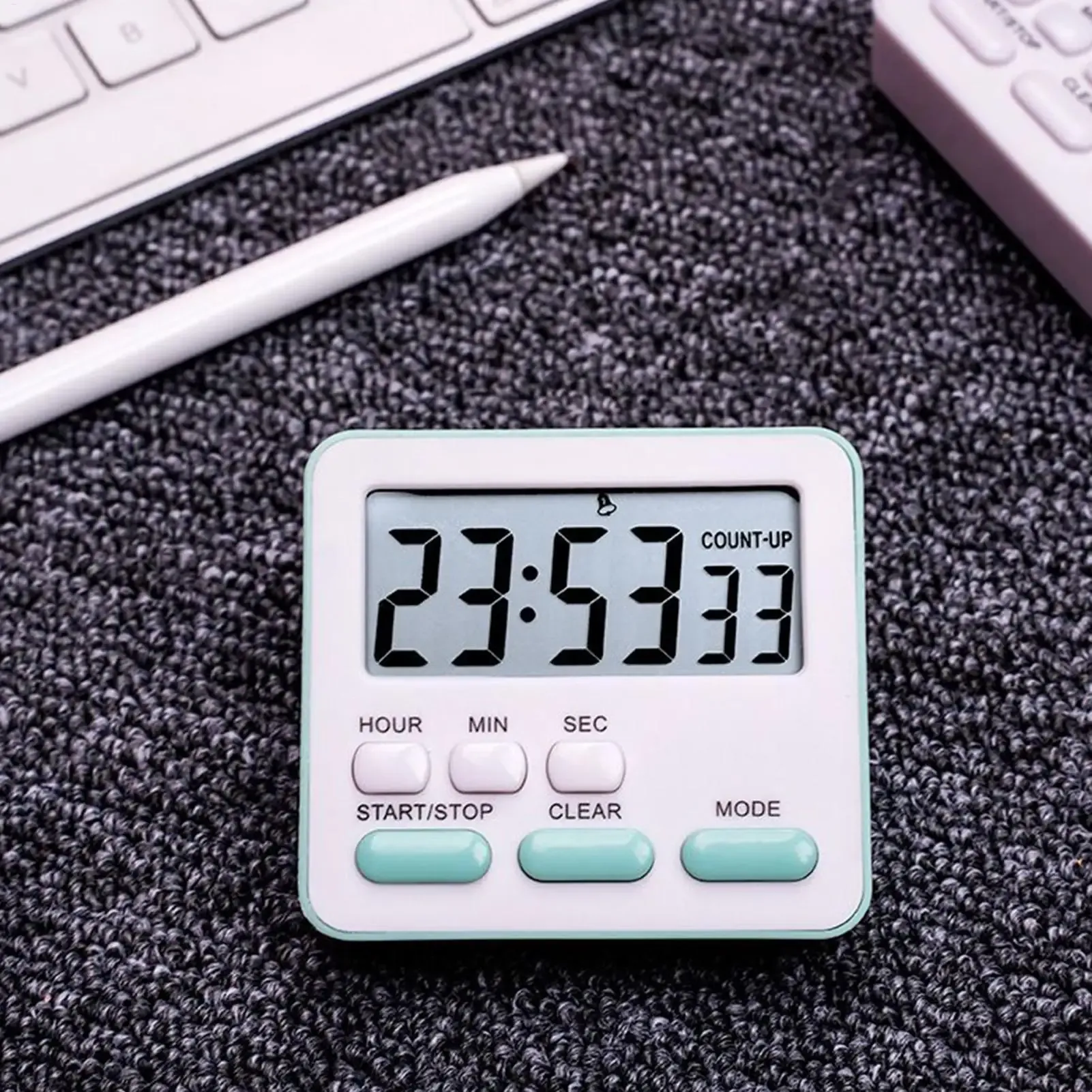 Minuterie de cuisine numérique avec grand écran et alarme de compte à rebours 24 h pour la cuisson, l'étude et la salle de classe 5