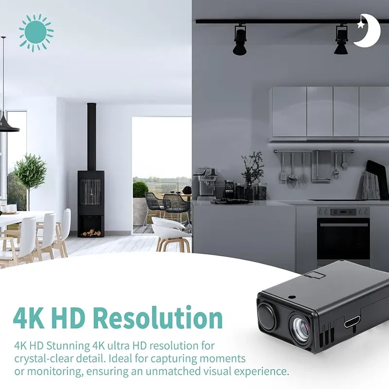 Caméra de surveillance intérieure Wi-Fi 4K sans fil Lenovo avec vision nocturne et détection de mouvement à distance 3