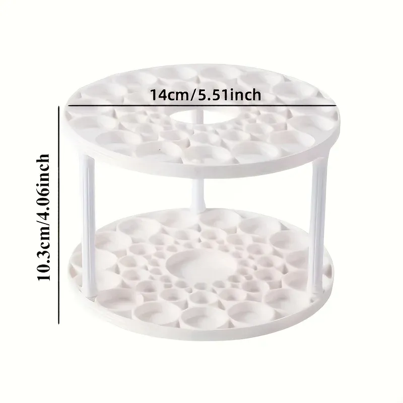 Porte-pinceaux rotatif 360° en plastique blanc, organisateur de bureau compact pour pinceaux artistiques, finition émaillée 4
