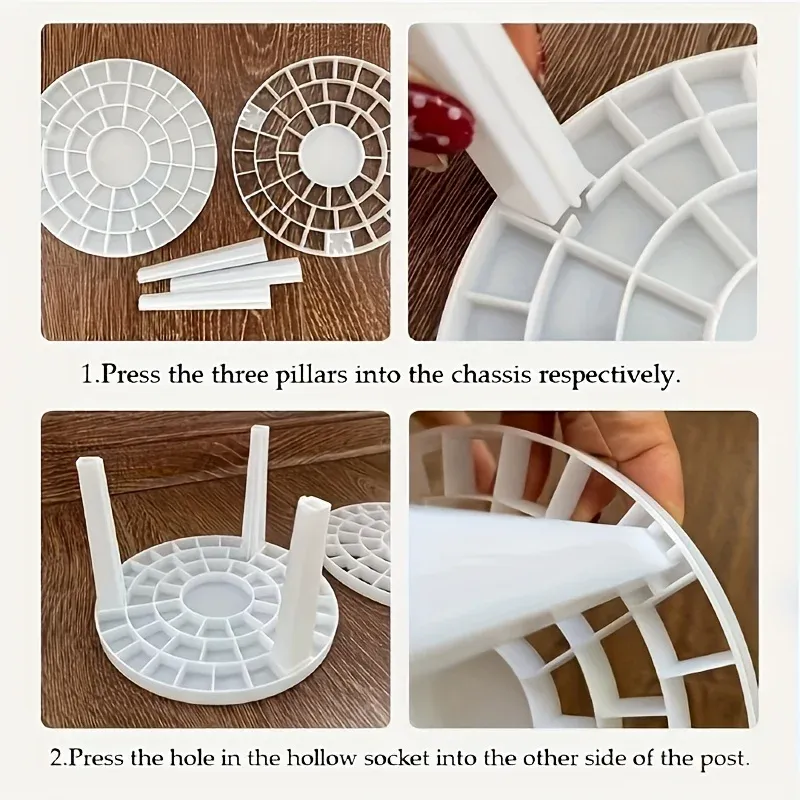 Porte-pinceaux rotatif 360° en plastique blanc, organisateur de bureau compact pour pinceaux artistiques, finition émaillée 6