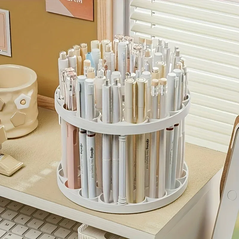 Porte-brosse rotatif 360° avec pinceaux rangés