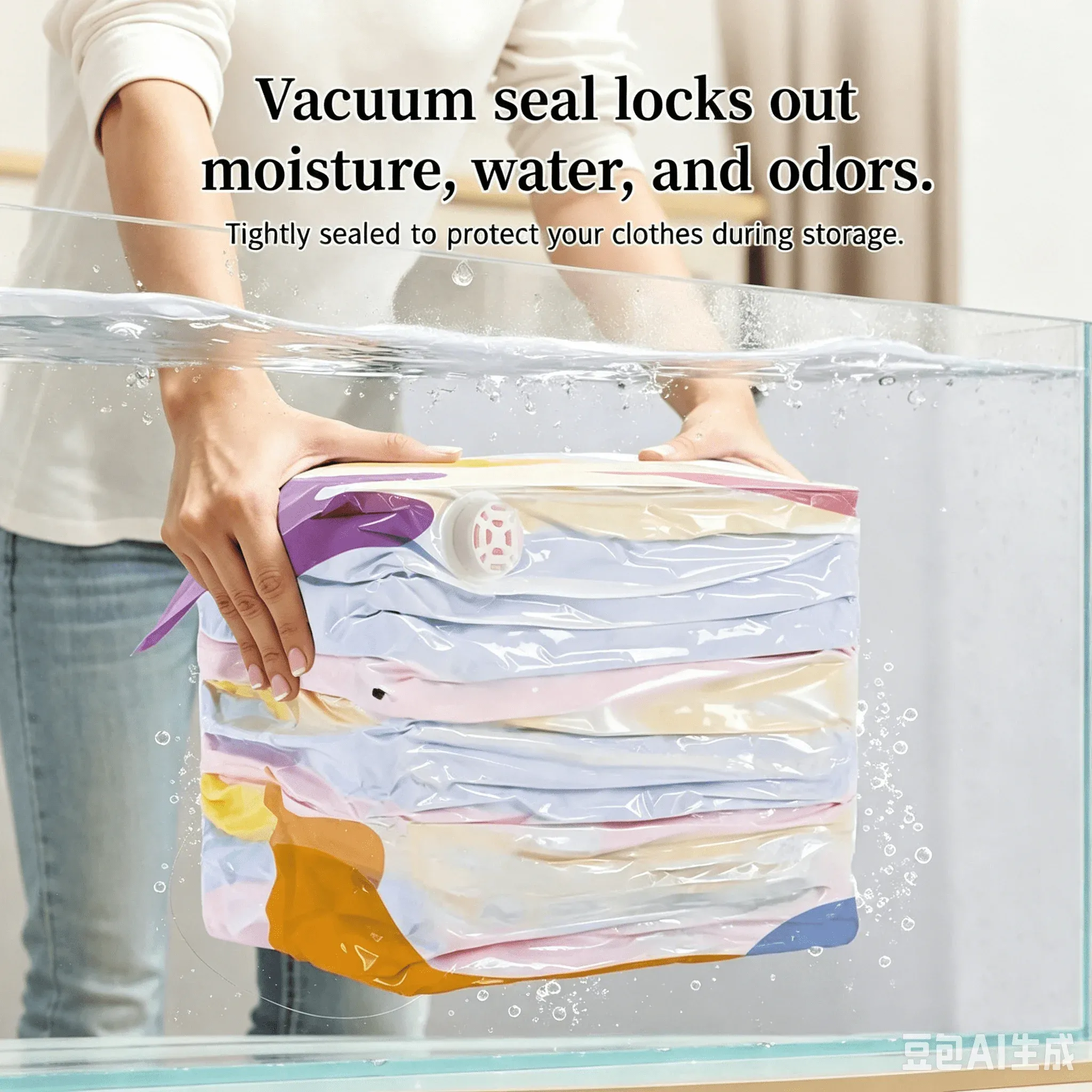 Sac de rangement sous vide 3D sans pompe, résistant à l'humidité, durable, grande capacité, sac de compression de voyage 3