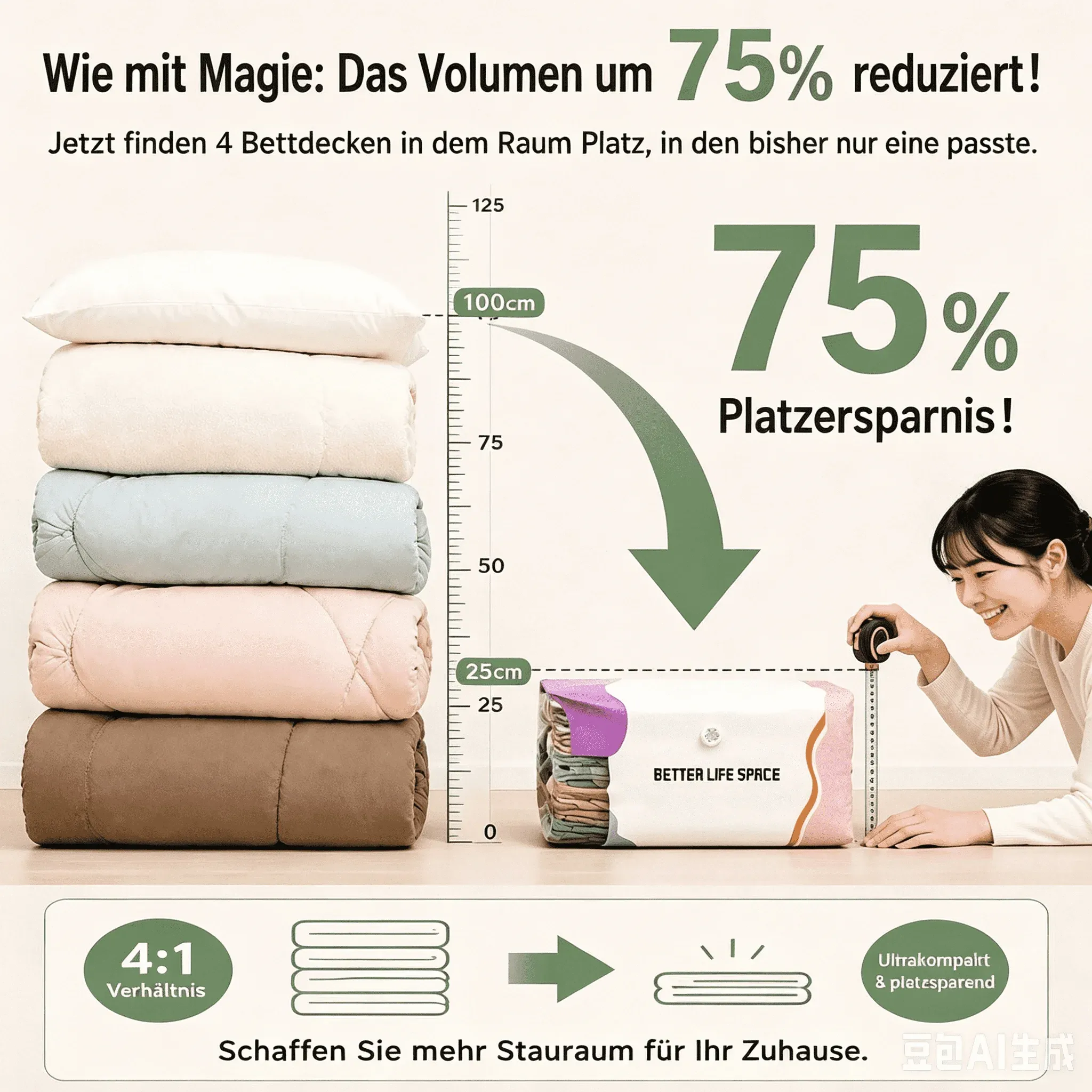 Sac de rangement sous vide 3D sans pompe, résistant à l'humidité, durable, grande capacité, sac de compression de voyage 5