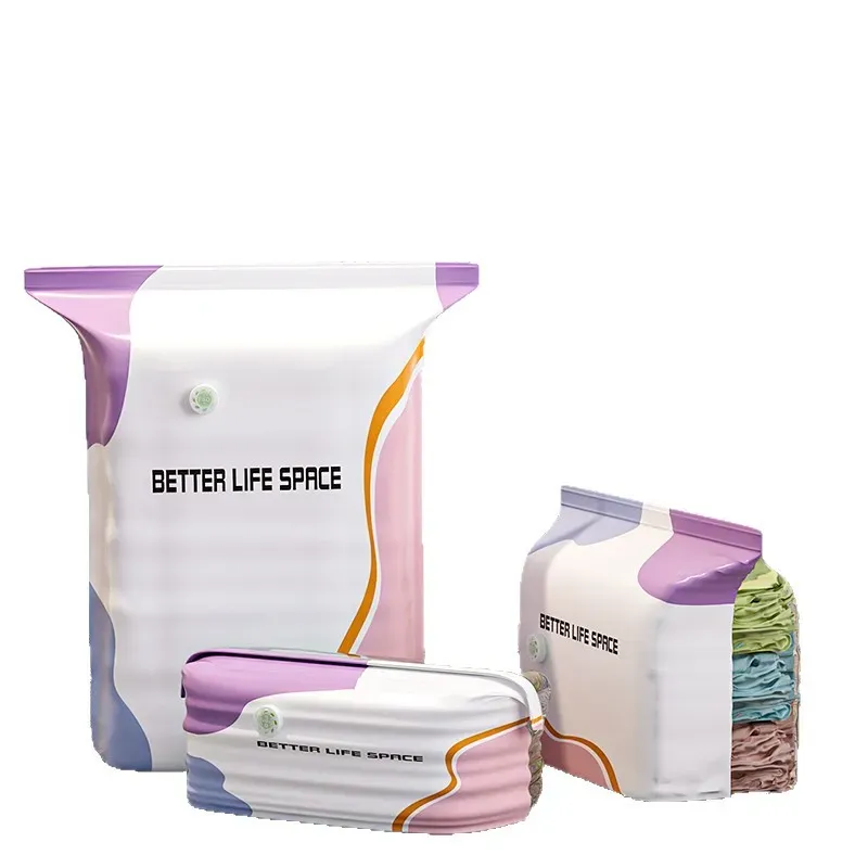 Sac de rangement sous vide 3D sans pompe, résistant à l'humidité, durable, grande capacité, sac de compression de voyage 6