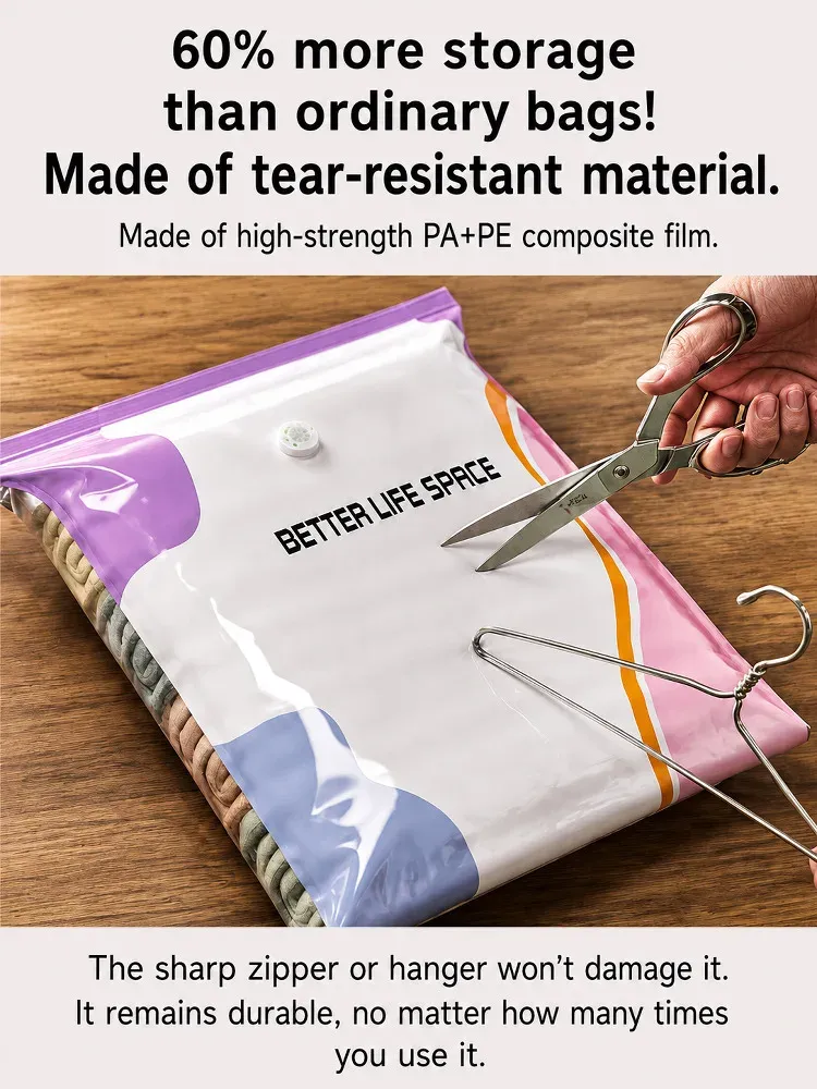 Sac de rangement sous vide 3D, rangement organisé