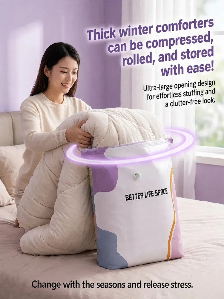 Sac de rangement sous vide 3D, vue de dessus