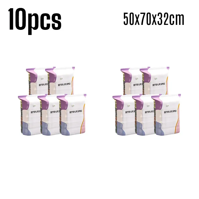 Sac de rangement sous vide 3D sans pompe, résistant à l'humidité, durable, grande capacité, sac de compression de voyage 8