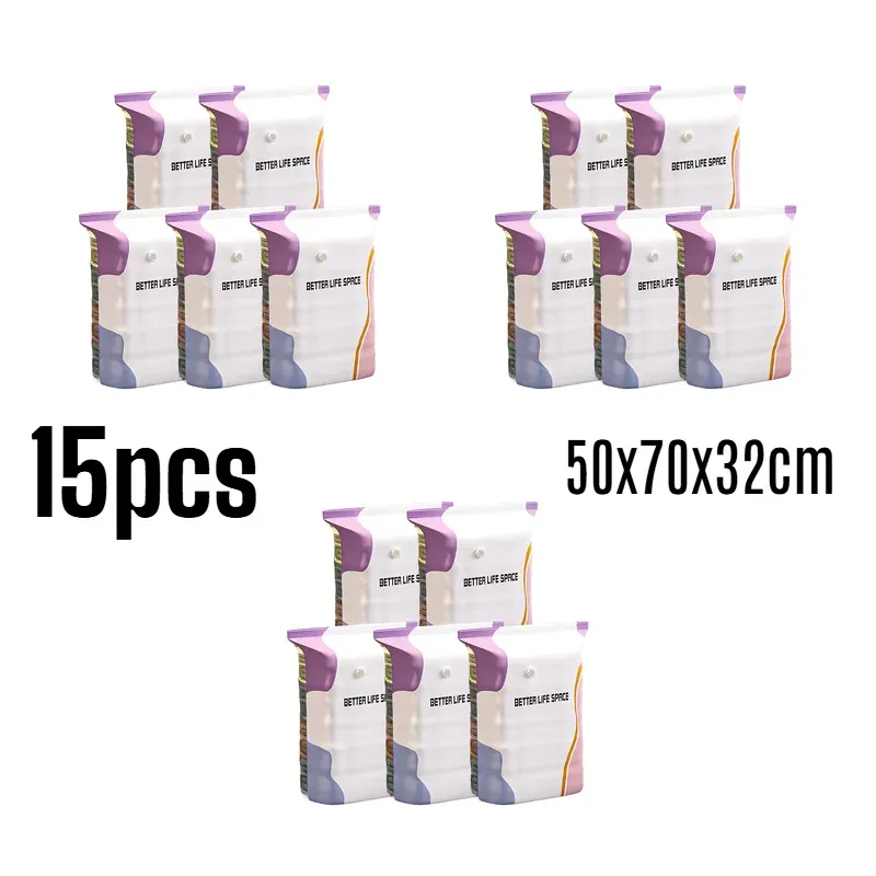 Sac de rangement sous vide 3D sans pompe, résistant à l'humidité, durable, grande capacité, sac de compression de voyage 10