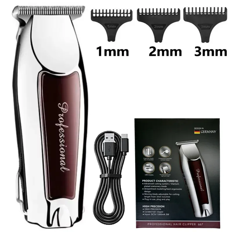 Tondeuse à cheveux sans fil rechargeable pour homme, professionnelle, pour la coupe des cheveux et de la barbe 8