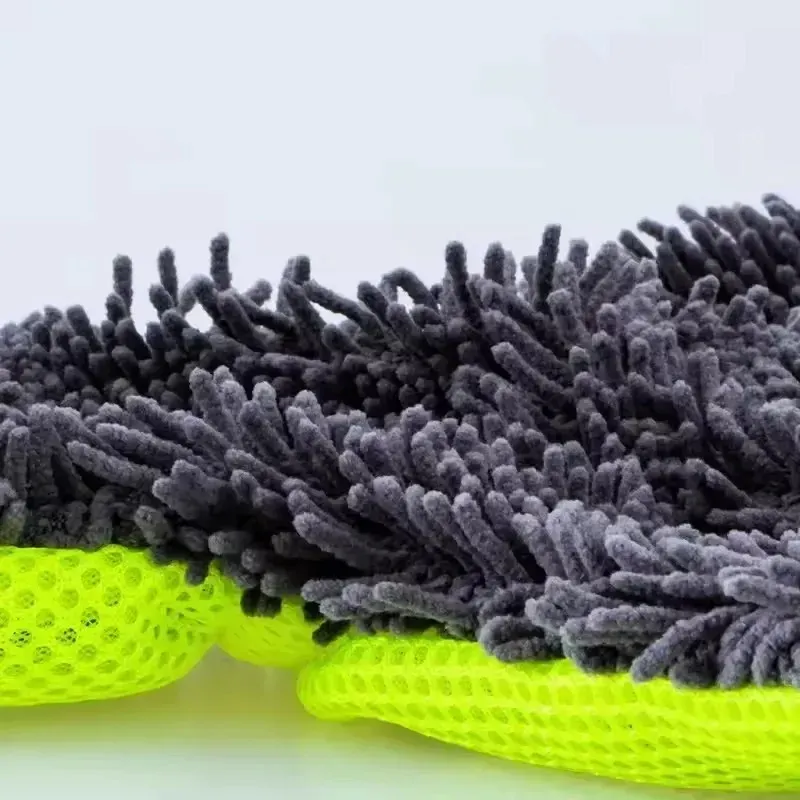 Gants de lavage pour voiture en microfibre, éponge sans rayures, double face en velours corail 5