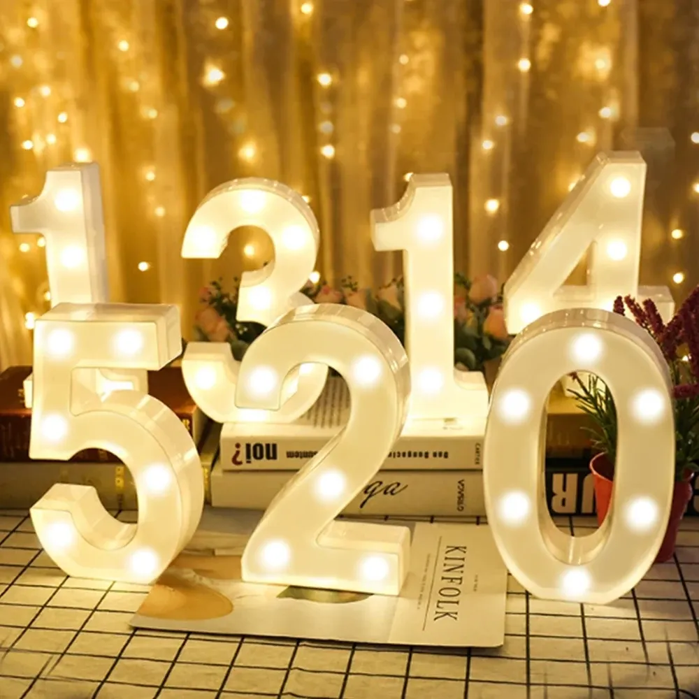 Lampe LED alphabet lumineuse en lettres et chiffres pour la décoration de la maison