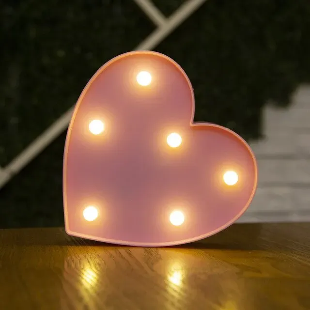 Lampe LED Alphabet Shoous à Lettres et Chiffres, Veilleuse Décorative pour la Maison, Mariage et Anniversaire 18