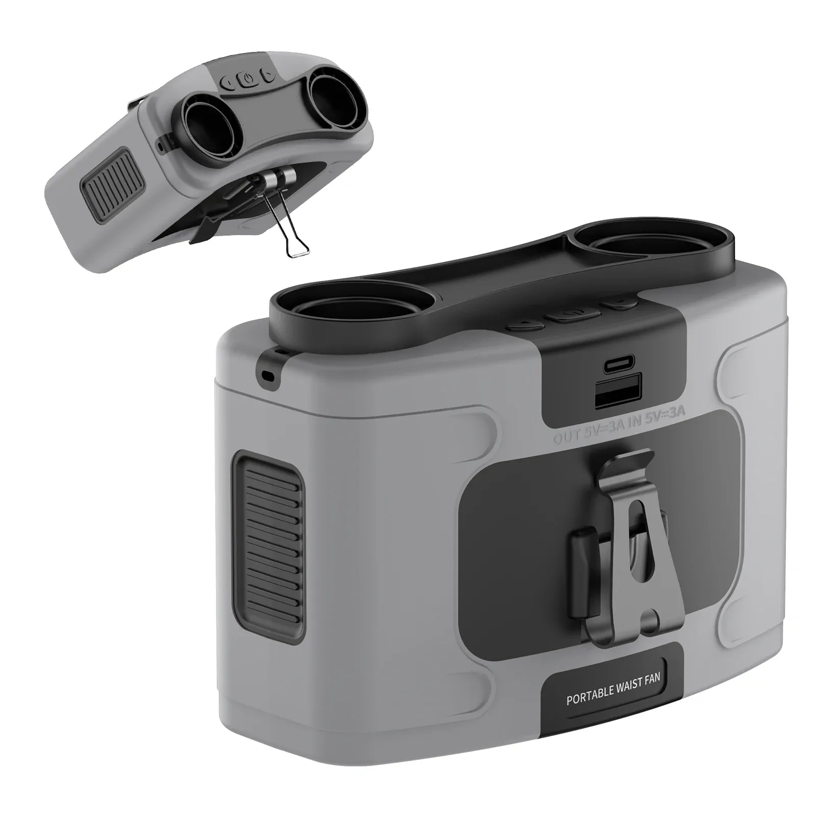 Ventilateur portable Socoolfan pour extérieur, ventilateur de cou 5 à 10 vitesses, vent puissant pour le sport, les livreurs et le travail en extérieur, batterie 10000/20000 mAh 12