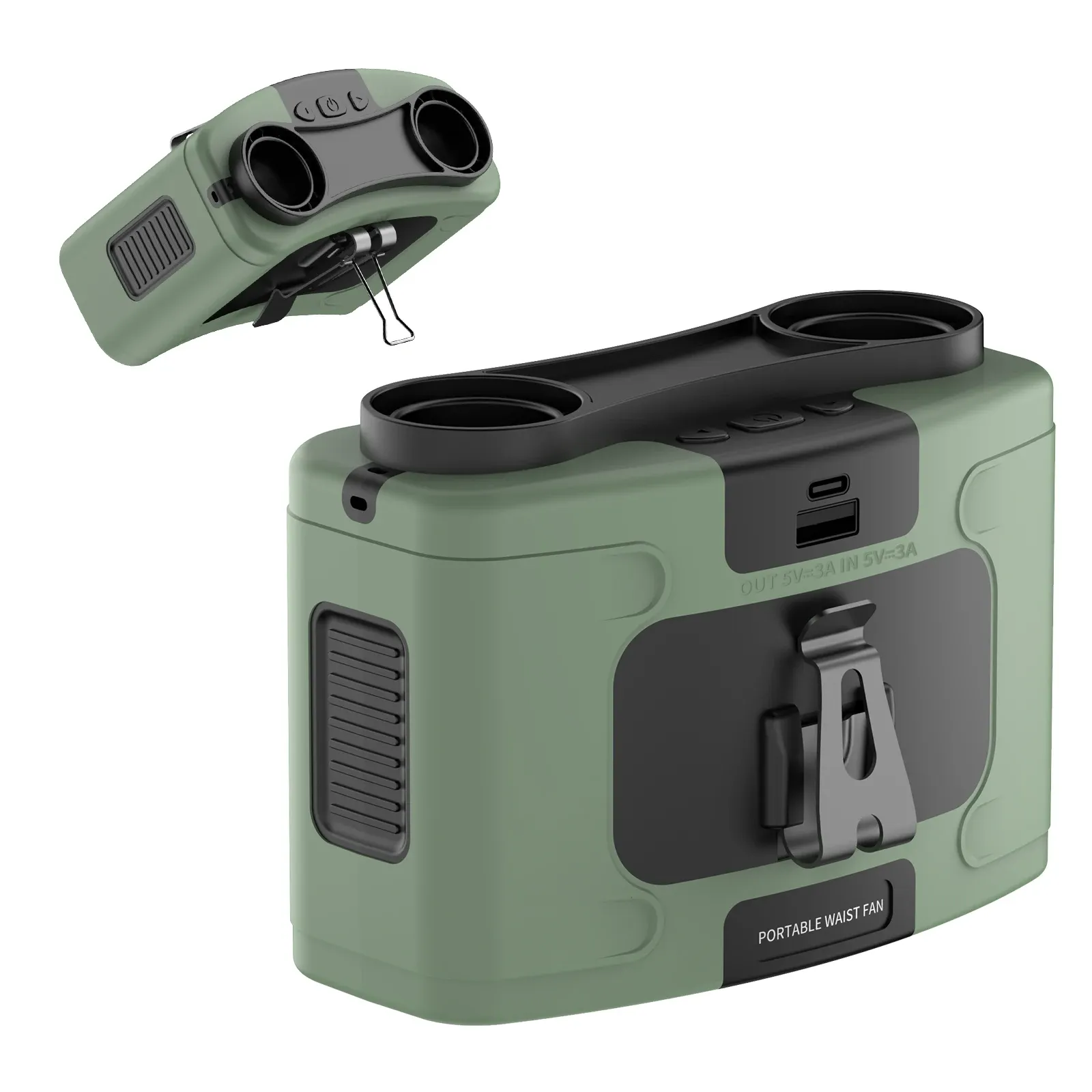 Ventilateur portable Socoolfan pour extérieur, ventilateur de cou 5 à 10 vitesses, vent puissant pour le sport, les livreurs et le travail en extérieur, batterie 10000/20000 mAh 13