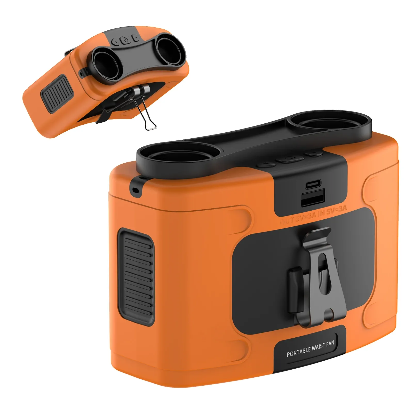 Ventilateur portable Socoolfan pour extérieur, ventilateur de cou 5 à 10 vitesses, vent puissant pour le sport, les livreurs et le travail en extérieur, batterie 10000/20000 mAh 14