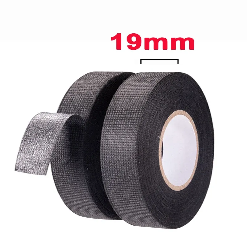 Ruban électrique en tissu pour câblage automobile, 9 mm / 15 mm / 19 mm / 25 mm, résistant à la chaleur, pour organisation de faisceaux 9