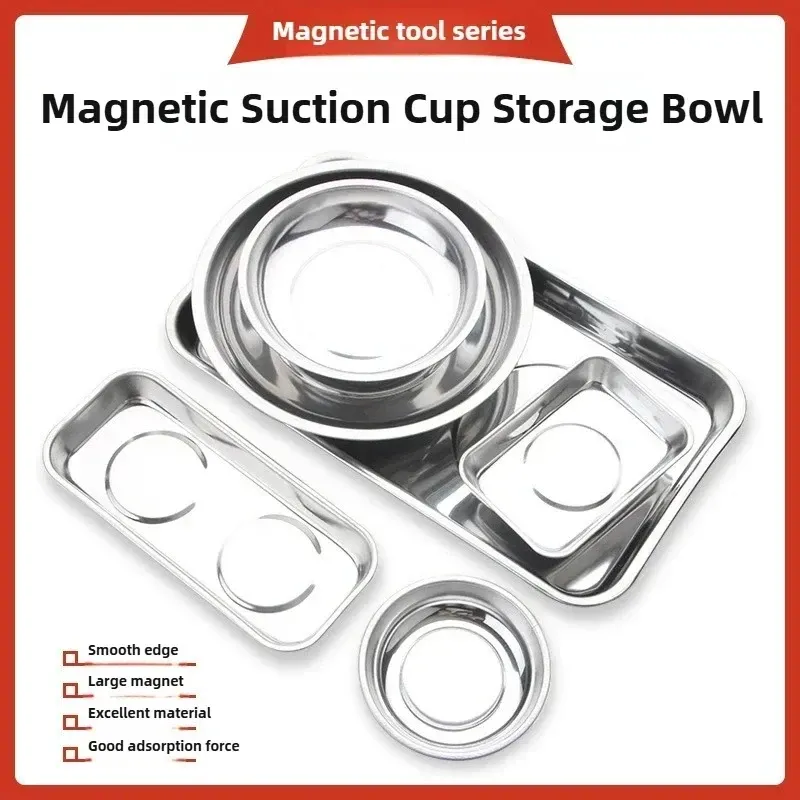 Bol magnétique rond et carré, durable, avec plateau en acier inoxydable magnétique pour un accès facile et la prévention de la perte de pièces - Image 1
