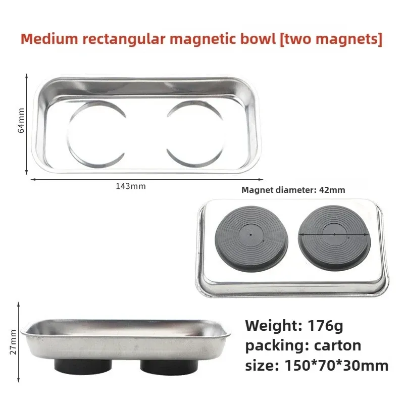 Bol magnétique rond et carré, durable, avec plateau en acier inoxydable magnétique pour un accès facile et la prévention de la perte de pièces 6