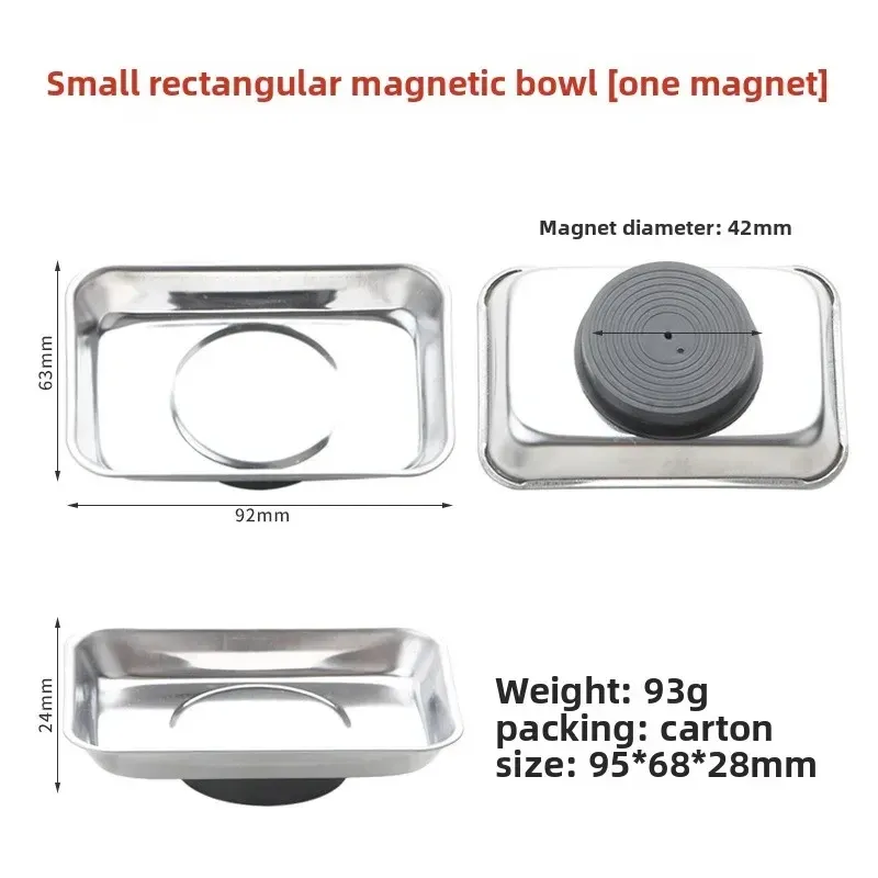 Bol magnétique rond et carré, durable, avec plateau en acier inoxydable magnétique pour un accès facile et la prévention de la perte de pièces 7