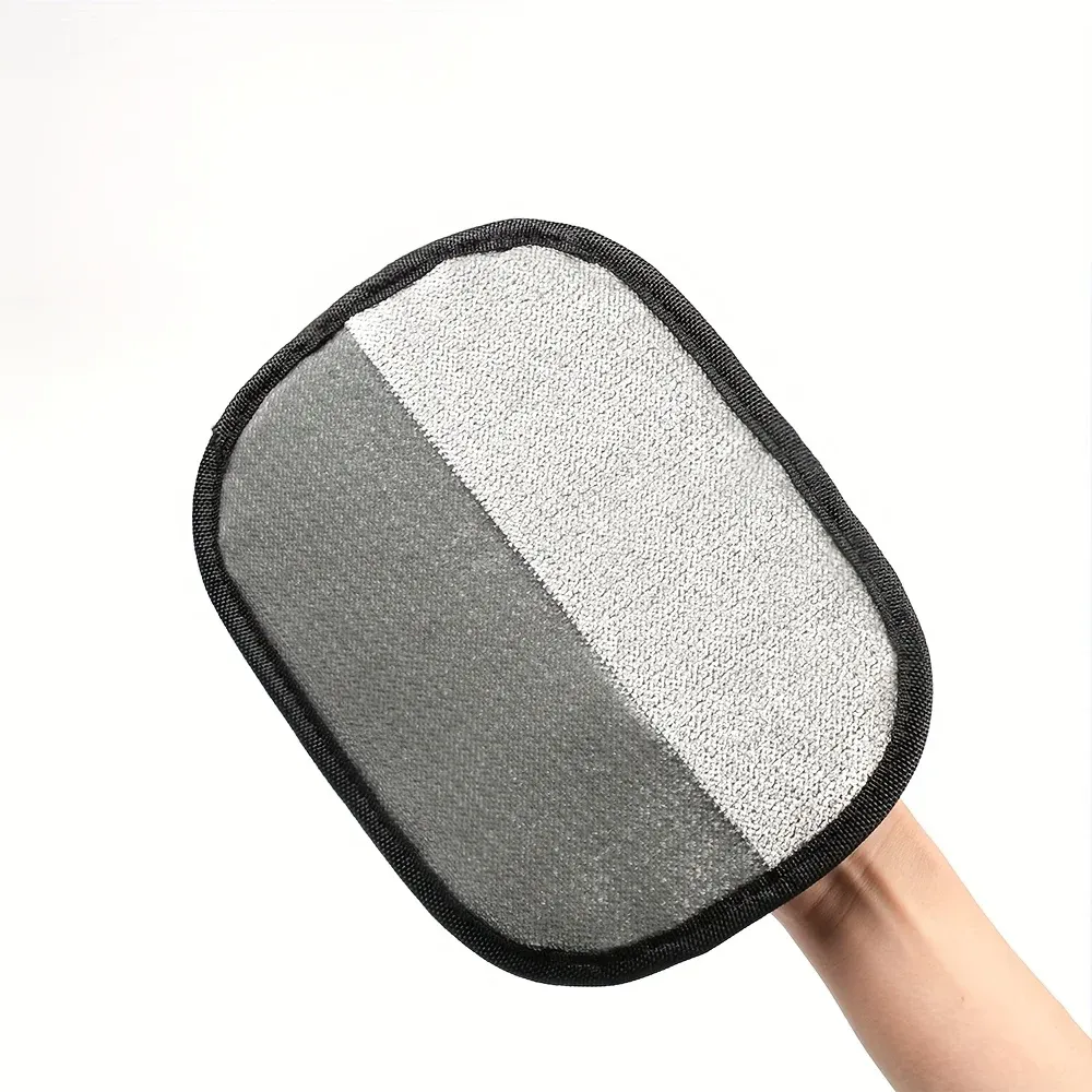 Gants d'épilation statiques pour grands animaux de compagnie – Gants de toilettage en polypropylène noir à accents jaunes 3