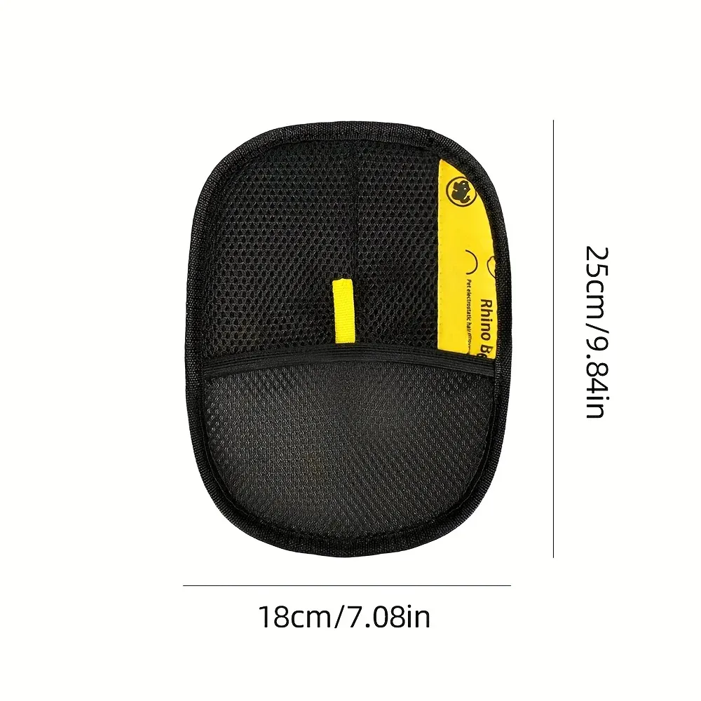 Gants d'épilation statiques pour grands animaux de compagnie – Gants de toilettage en polypropylène noir à accents jaunes 7