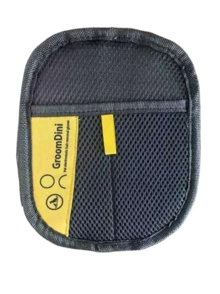 Gants d'épilation statiques pour grands animaux de compagnie – Gants de toilettage en polypropylène noir à accents jaunes 8