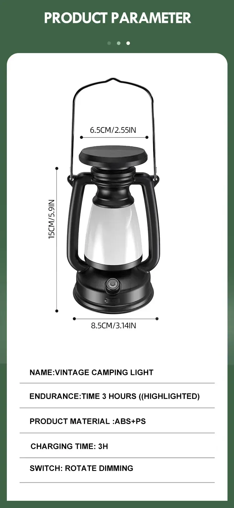 Lanterne LED rétro, éclairage d'ambiance