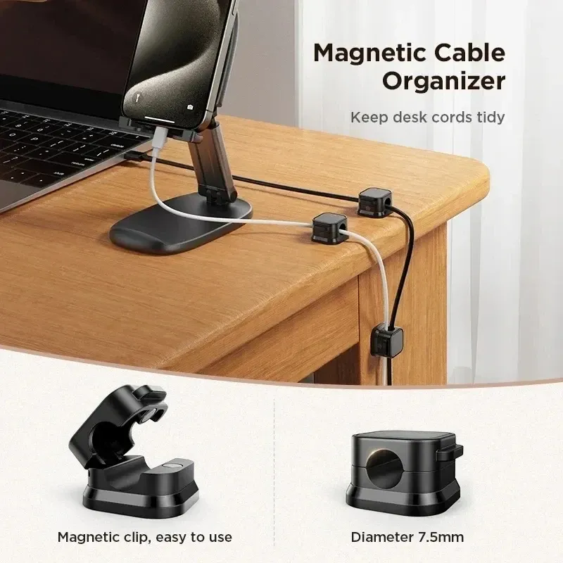 Support de câble en situation sur un bureau
