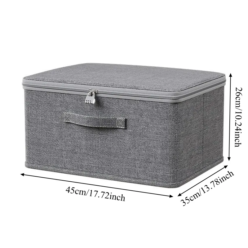 Boîte de rangement pliable en tissu avec couvercle souple