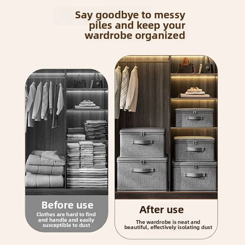 Boîte de rangement en tissu dans un espace de vie