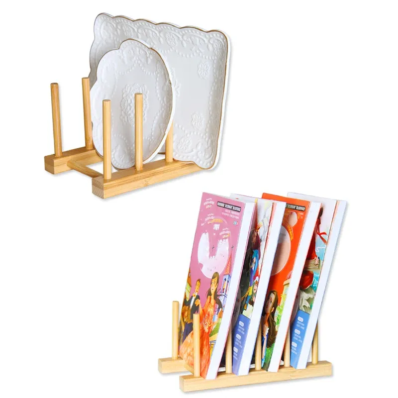 Égouttoir à vaisselle multifonction en bois avec organisateur de tasses et planches à découper 4