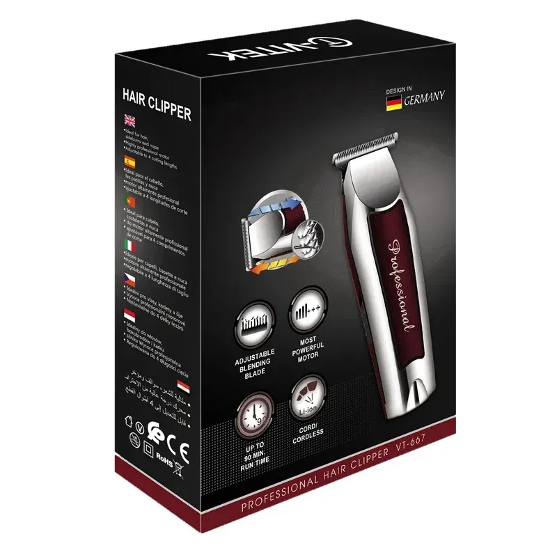 Tondeuse à cheveux électrique sans fil pour homme, rechargeable, professionnelle, pour la barbe, le visage et le corps 5