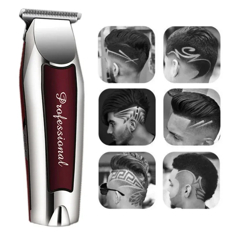 Tondeuse à cheveux électrique sans fil pour homme, rechargeable, professionnelle, pour la barbe, le visage et le corps 6