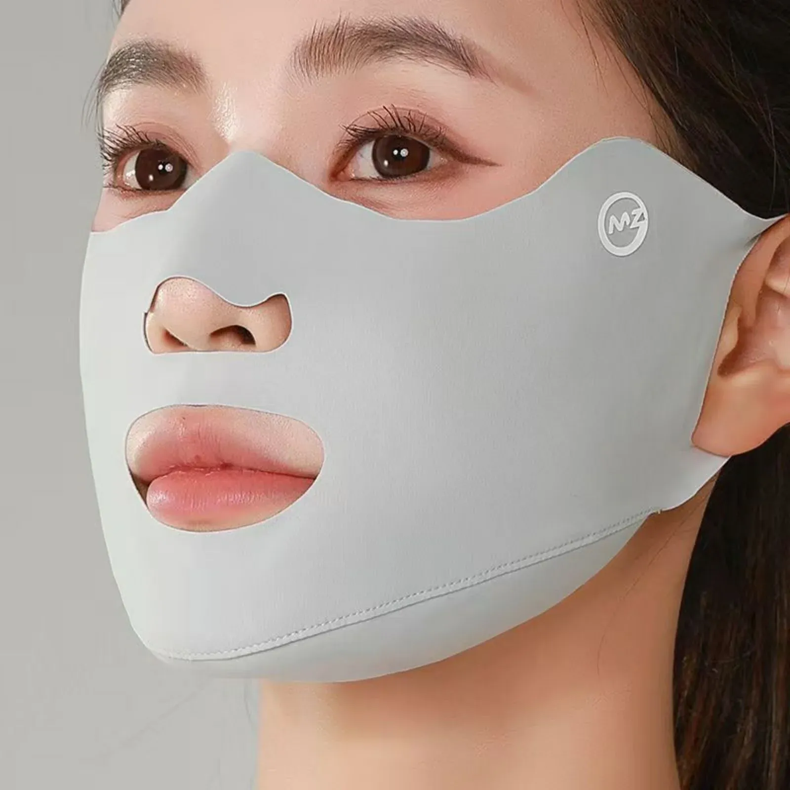 Masque respirant en soie glacée, lavable, anti-poussière, protection solaire, anti-UV, pour la conduite, protège les coins des yeux, 1 pièce 4