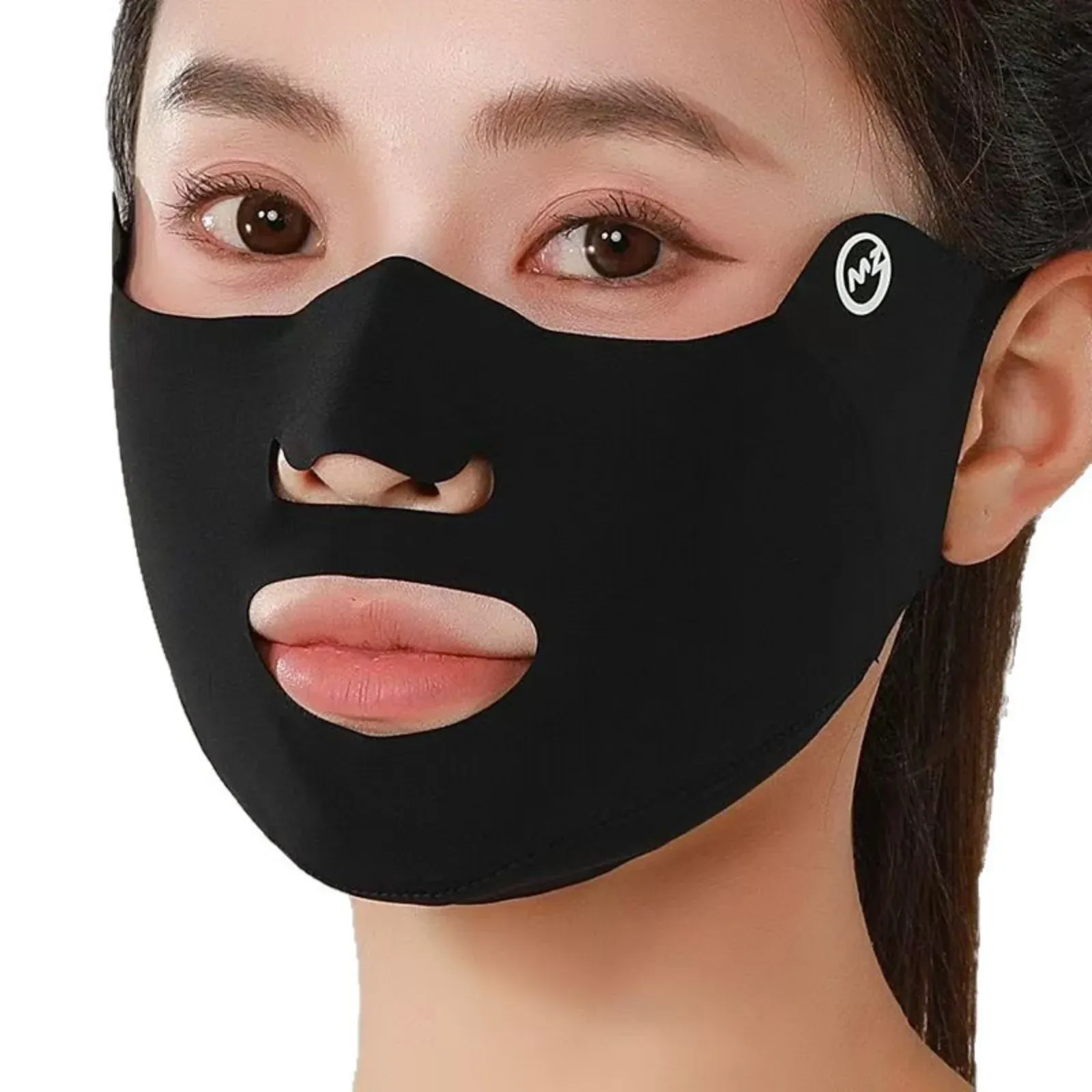 Masque respirant en soie glacée, lavable, anti-poussière, protection solaire, anti-UV, pour la conduite, protège les coins des yeux, 1 pièce 6