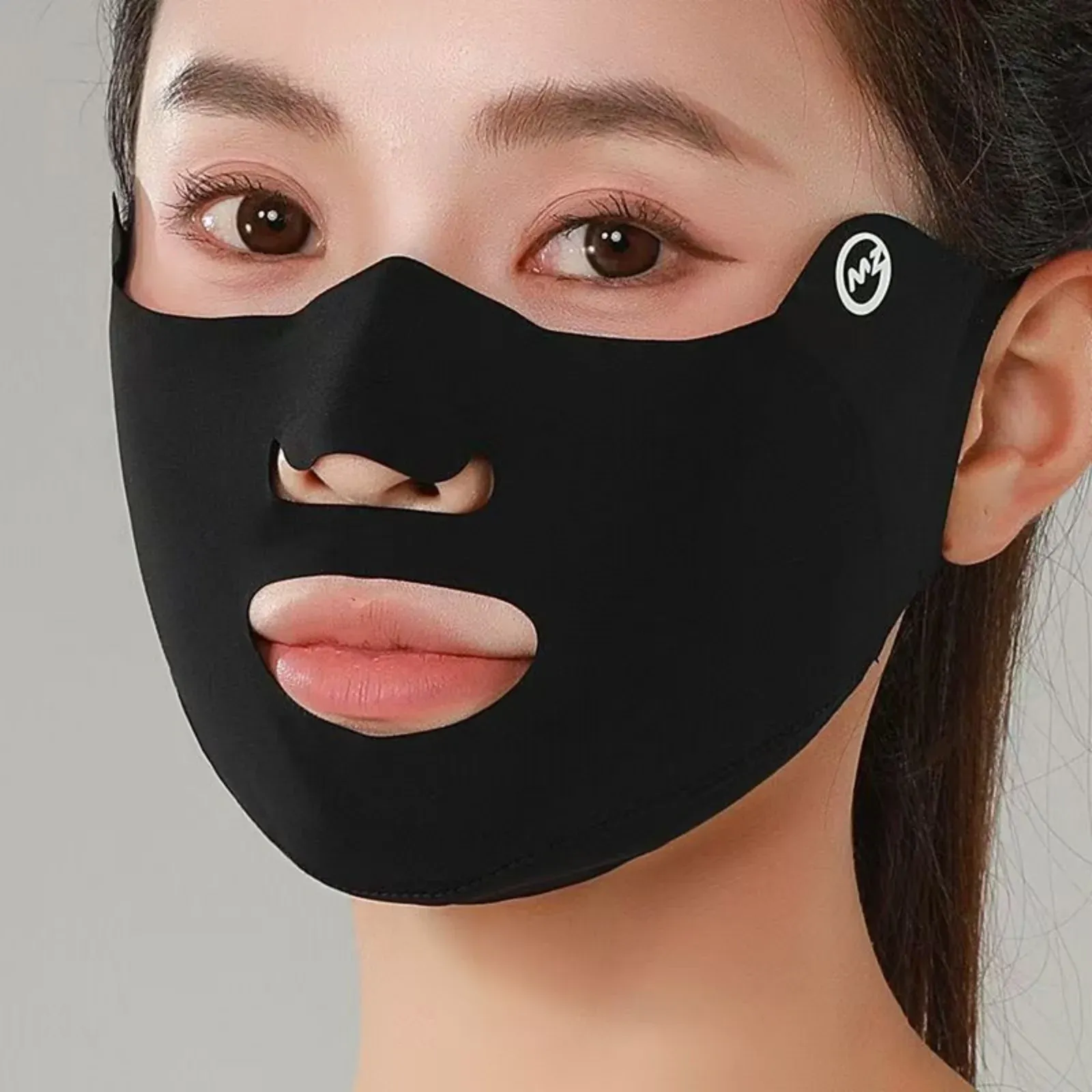 Masque respirant en soie glacée, lavable, anti-poussière, protection solaire, anti-UV, pour la conduite, protège les coins des yeux, 1 pièce 8