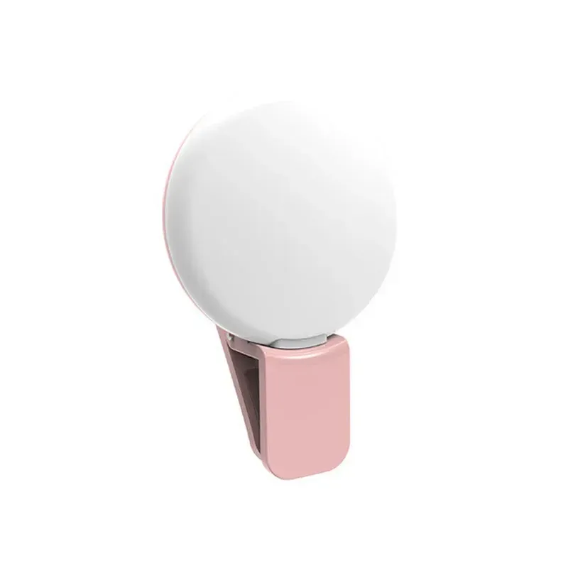 Anneau lumineux LED pour selfie, compatible téléphone portable, mini, durable et pratique, trois niveaux de luminosité, clip de photographie, lumière de remplissage 7