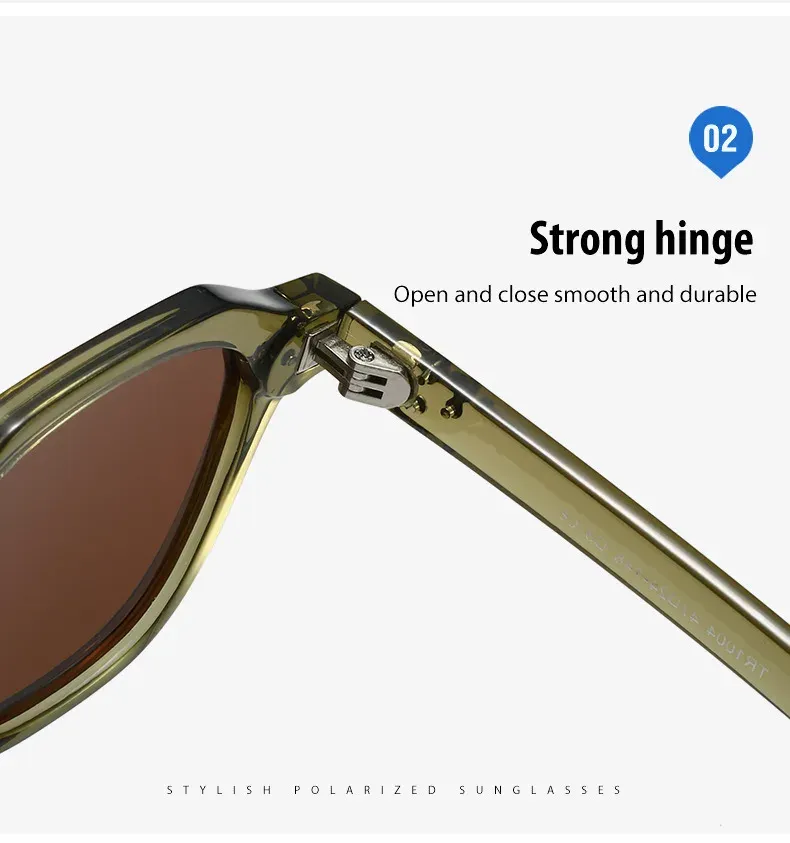 Lunettes de soleil polarisées rétro pour hommes et femmes, ultralégères en TR90, monture polygonale, lunettes de soleil de plein air de haute qualité, idéales pour le voyage 5