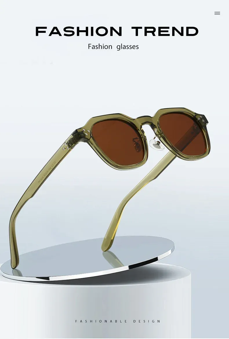 Lunettes de soleil rétro polygonales, vue d'ensemble