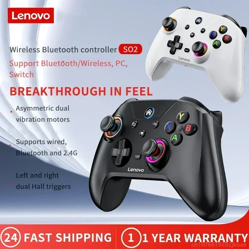 Manette de jeu sans fil Bluetooth Lenovo S02 pour Nintendo Switch, PC et Android TV, double vibration, six axes 4