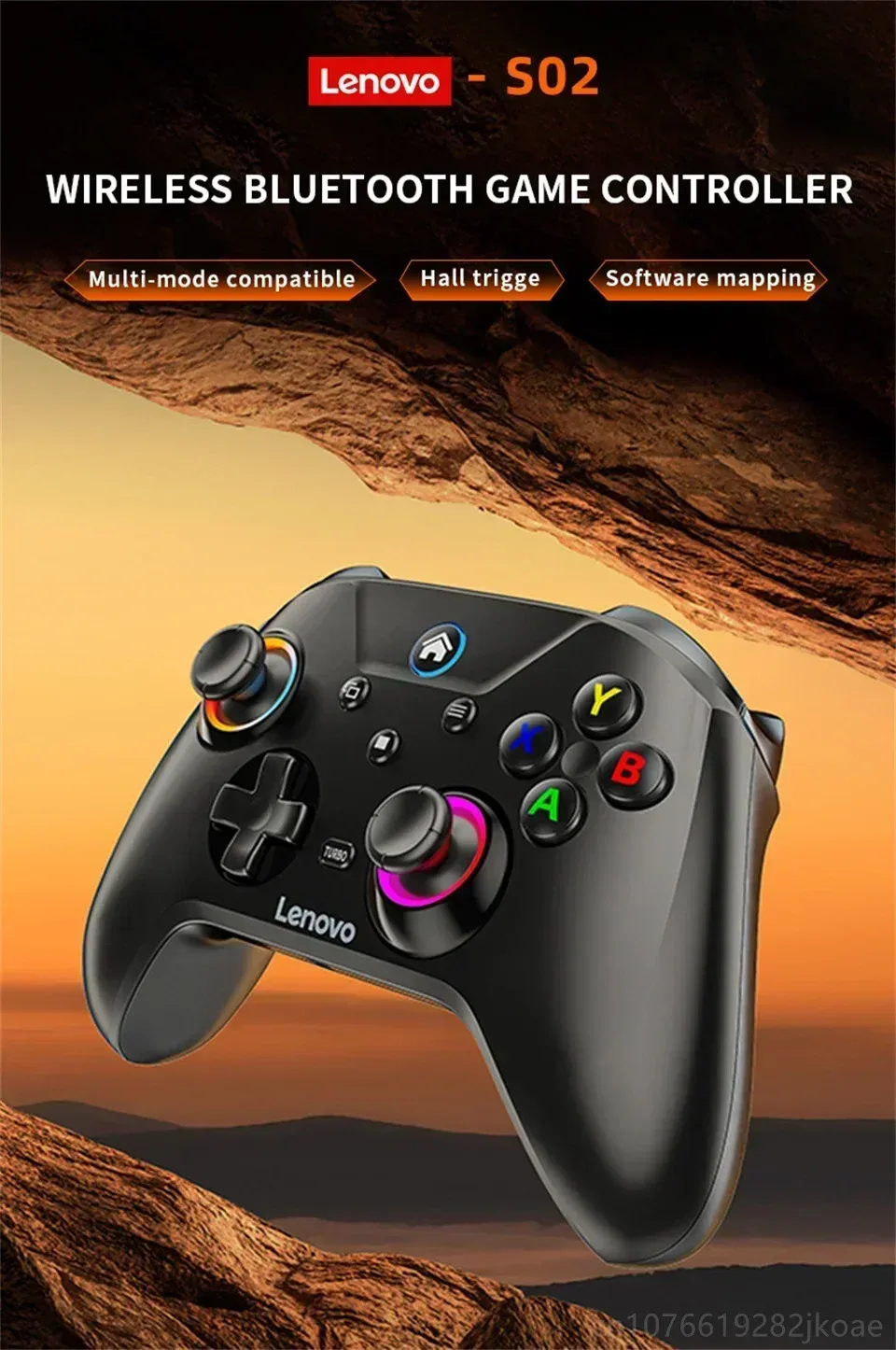 Manette de jeu Lenovo S02 vue de face