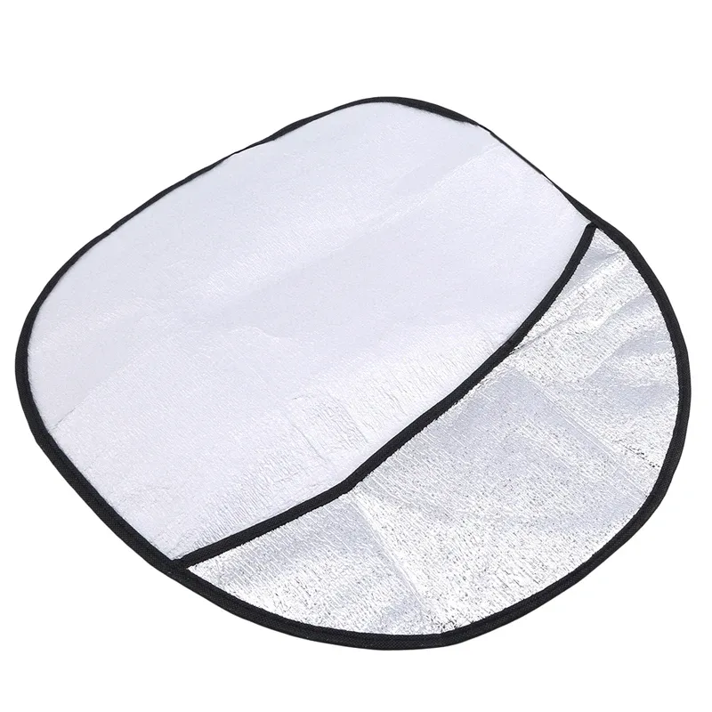 Pare-soleil pour volant de voiture, double épaisseur, pliable, protection UV, accessoire auto, housse de volant, argent 7