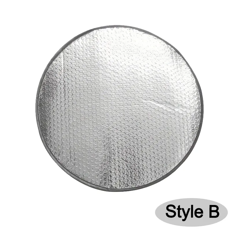 Pare-soleil pour volant de voiture, double épaisseur, pliable, protection UV, accessoire auto, housse de volant, argent 8