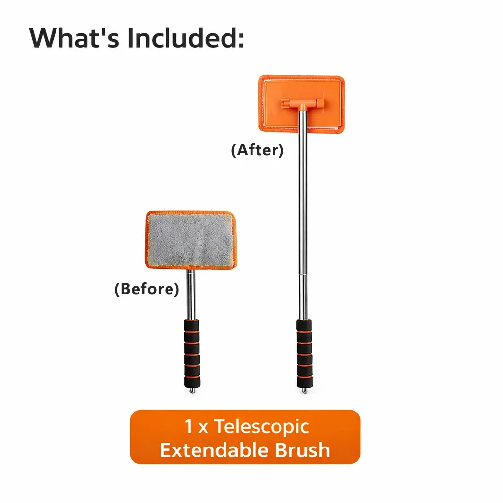 Brosse à vitres de voiture en microfibre avec manche extensible 8