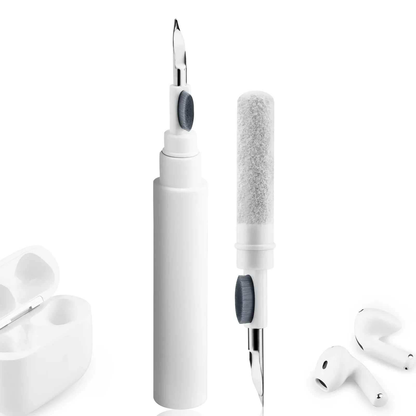 Stylo de nettoyage 3 en 1 pour écouteurs Bluetooth, compatible AirPods, avec brosse et kit de nettoyage pour boîtier
