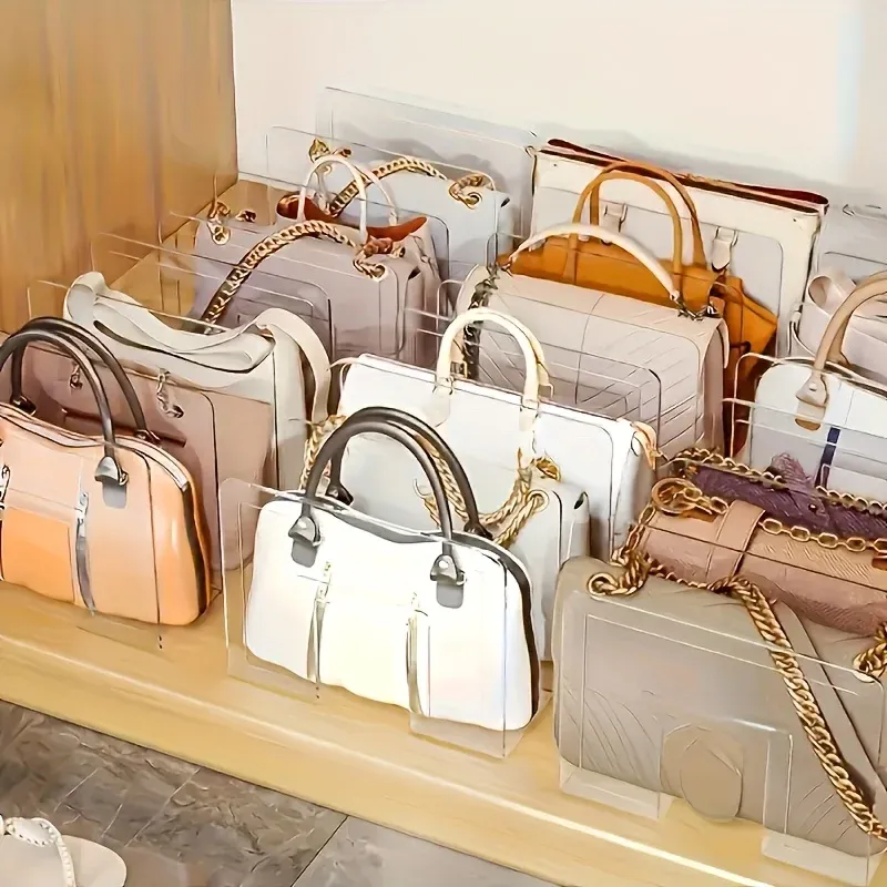Organisateur transparent à compartiments pour sacs à main, cravates et écharpes 3